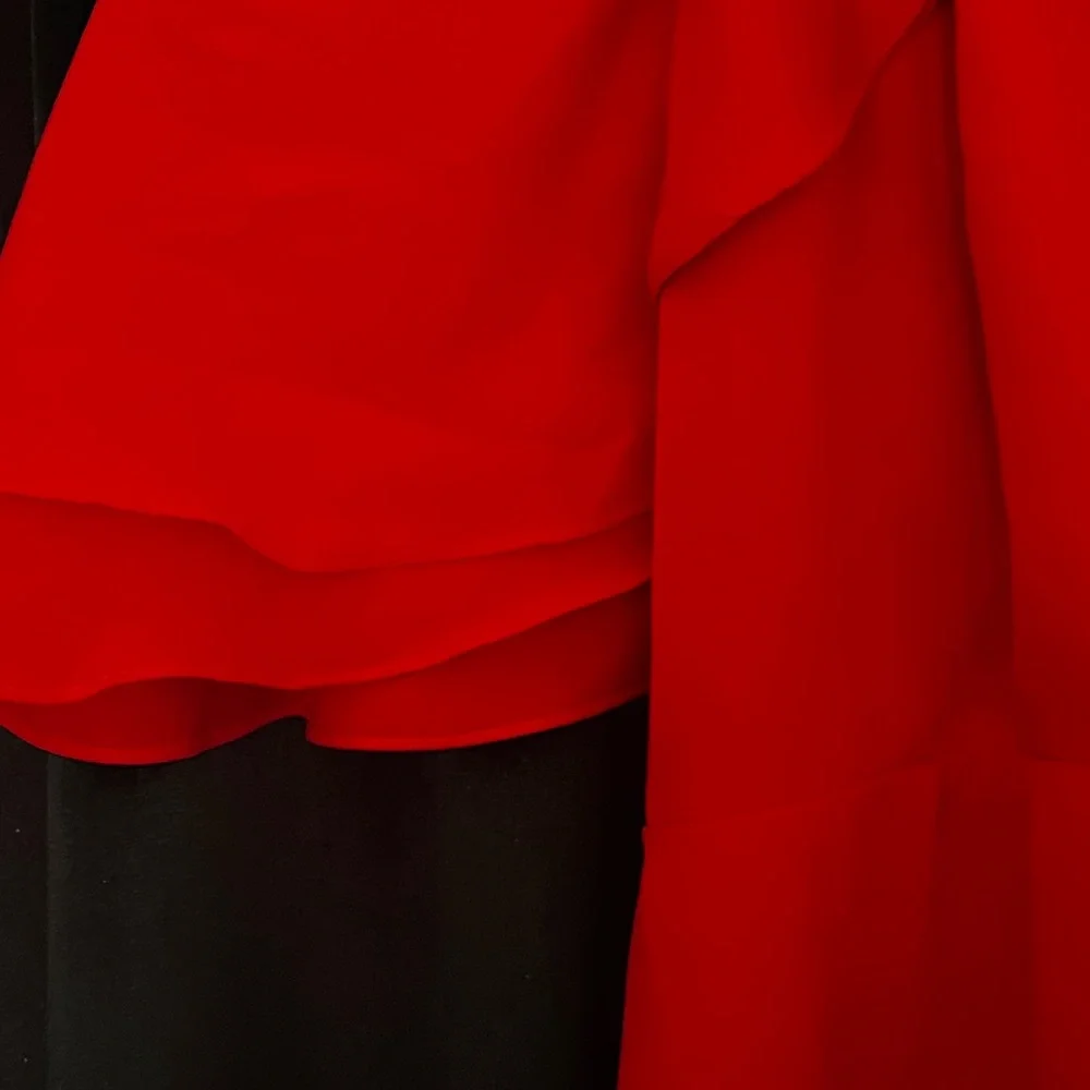 Formal dress City chic size L (20) sexy red dress Hot Deep v neck, cold shoulder - Picture 11 of 16